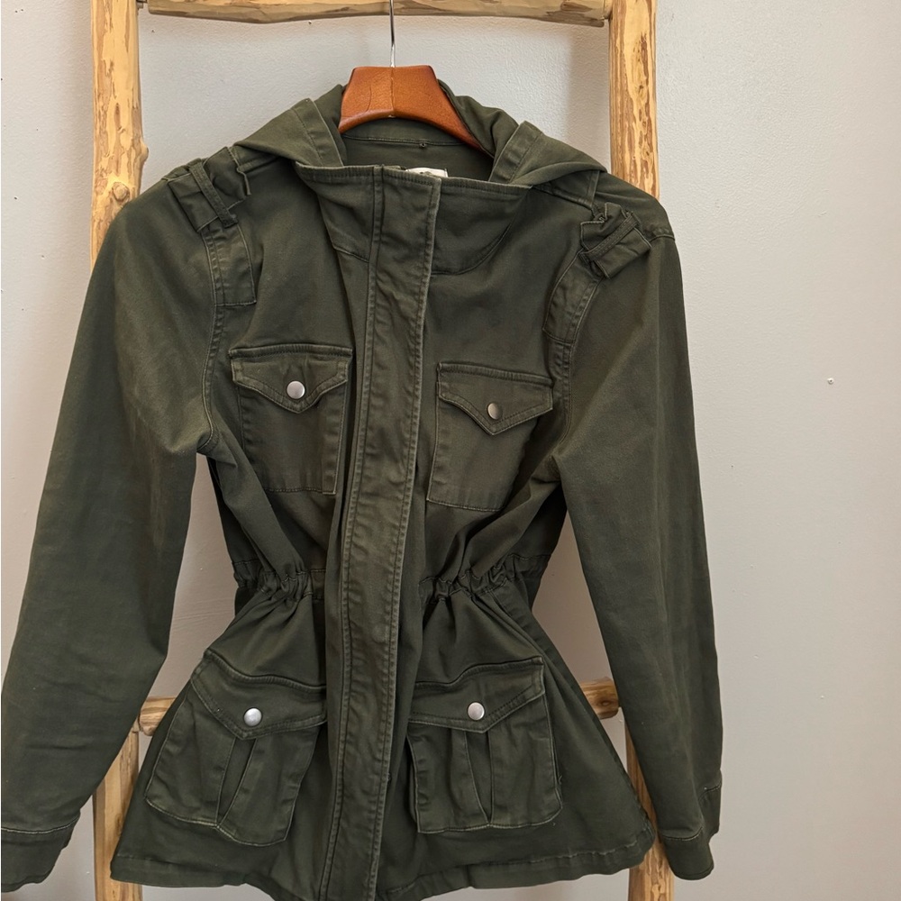 Market & Spruce - Olive Green Women's Utility Jacket - Picture 2 of 10